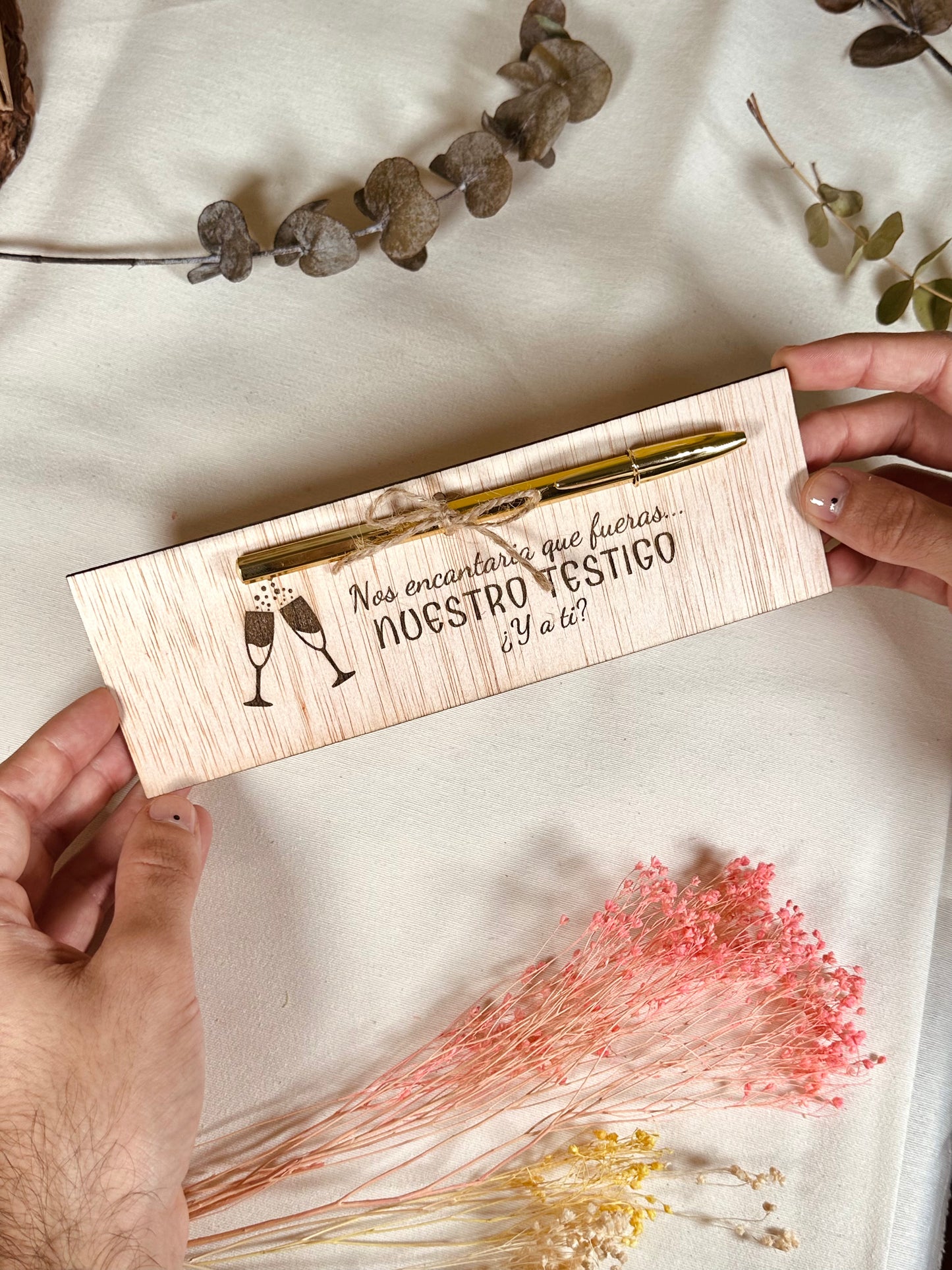 Placa de madera testigos