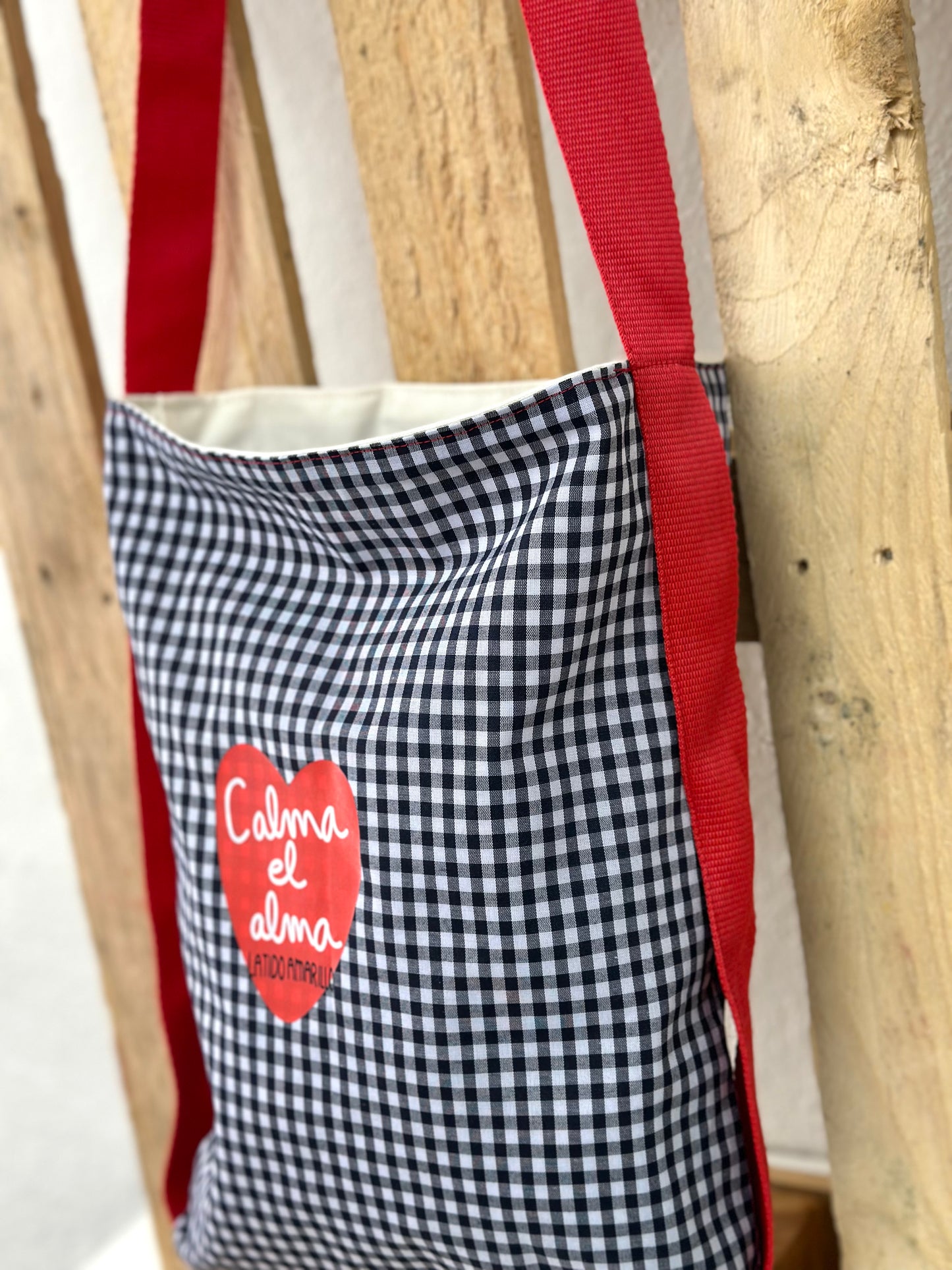 Bolso Tote calma el alma  azul