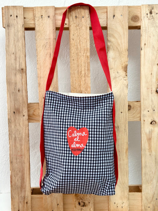 Bolso Tote calma el alma  azul