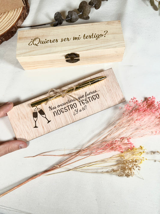 Placa de madera testigos