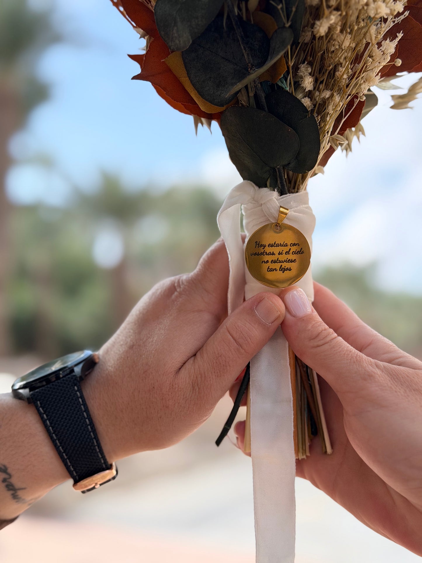 Medalla / Chapa para Ramo de Novia Personalizada