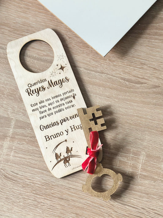 Cuelga puerta llave mágica Reyes Magos
