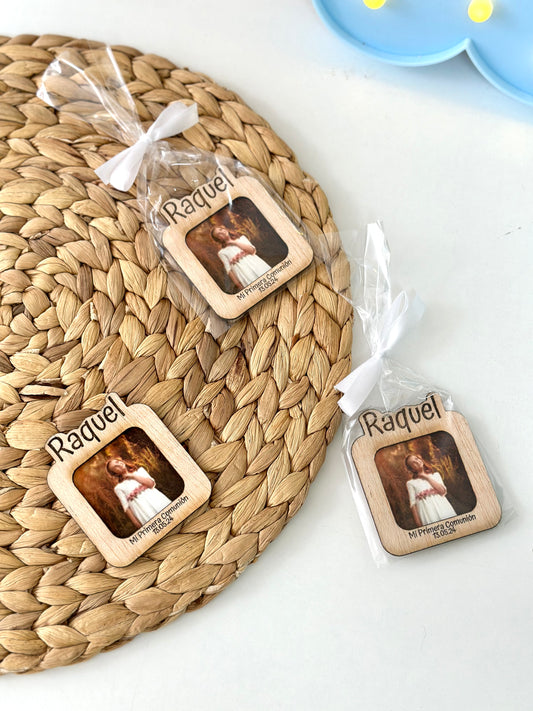 Imán de madera con fotografía