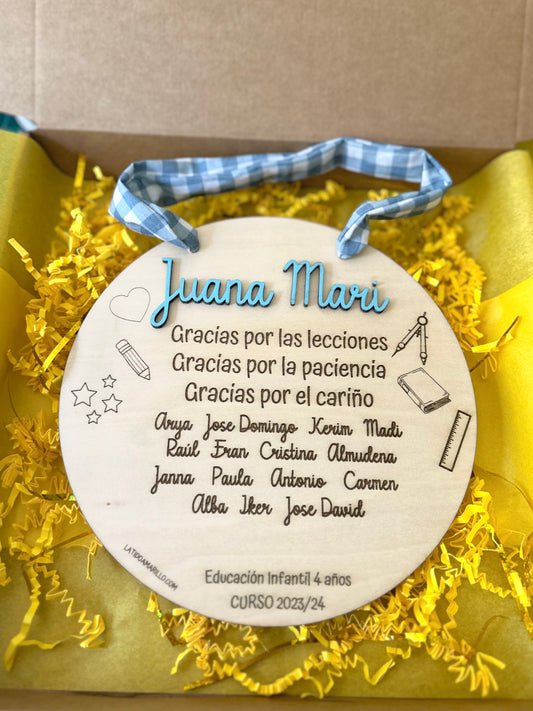 Placa para profesora.